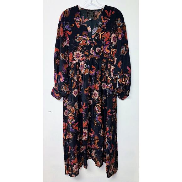 Johnny Was ATHENA MIDI Silk DRESS Floral Boho Sz Small - Picture 4 of 7